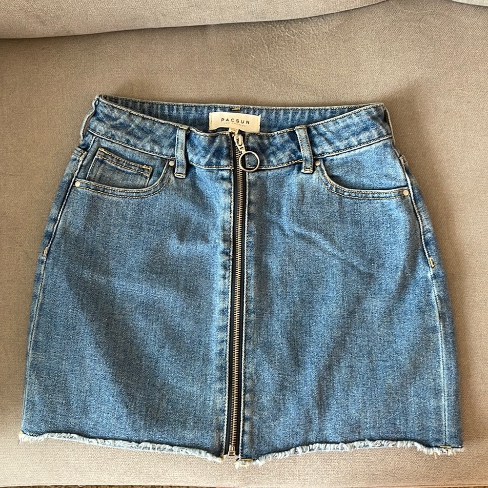 ONLY WORN ONCE PAC SUN JEAN SKIRT